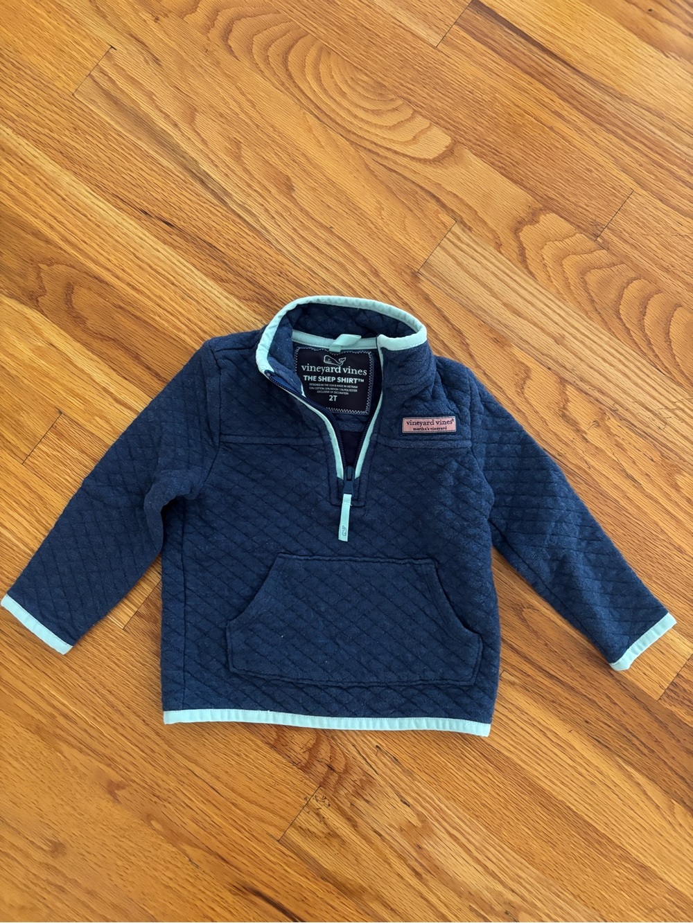Vineyard Vines 2T Toddler Navy Blue Quilted Pullover Shep Shirt